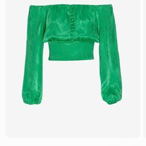 AFRM Green Off-Shoulder Top